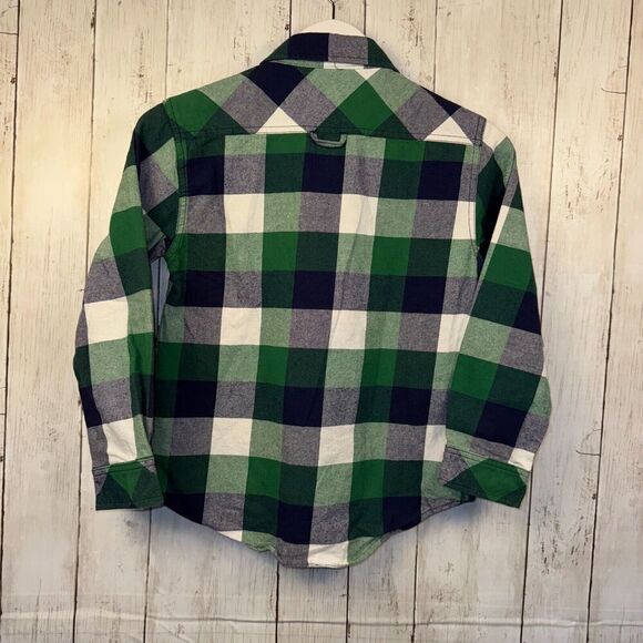 Weatherproof Vintage Women's Size M Blue Green Plaid Long Sleeve Flannel Shirt - Picture 5 of 7